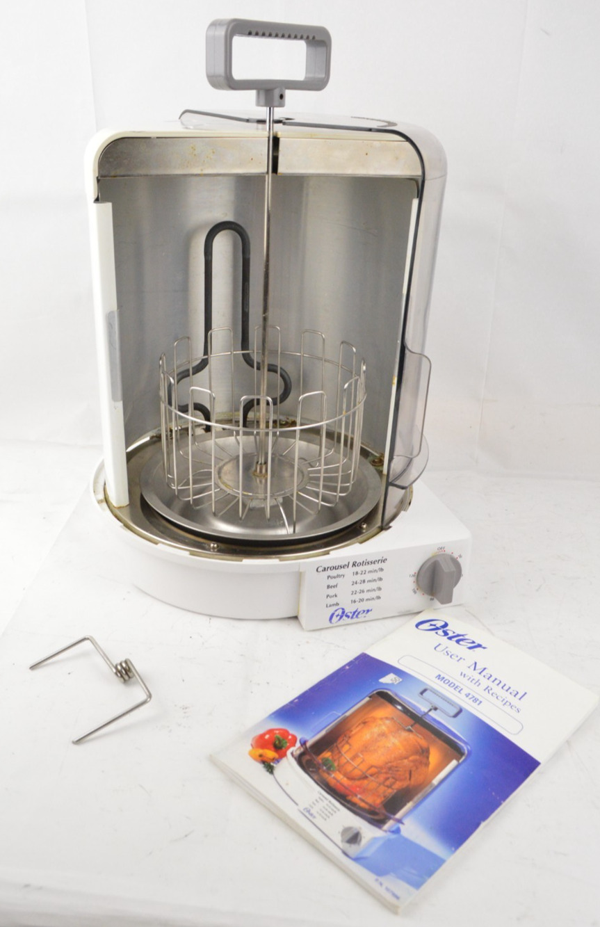 Oster 4781 Carousel Rotisserie Countertop Oven Chicken Roaster W/ Manual